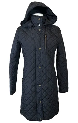 Lauren Ralph Lauren Black Quilted Coat with Removable Hood thumbnail 1