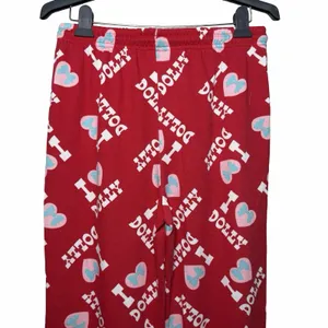 Dolly Parton Pajama Pants L Red I Love Dolly Heart Print Lounge Joggers Cozycore thumbnail 5
