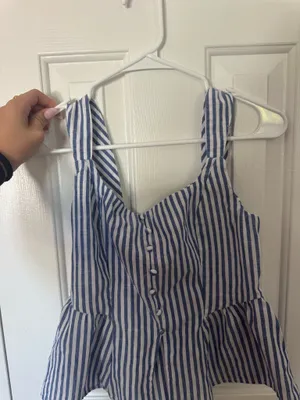 Blue and white striped going out top thumbnail 1