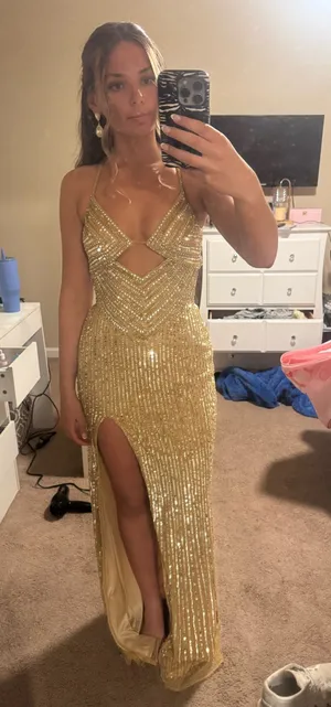 Gold Jovani Prom Dress thumbnail 1