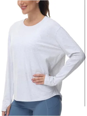 NEW THE GYM PEOPLE Long Sleeve Workout Shirts Back Loose Fit Running Tee XS thumbnail 9