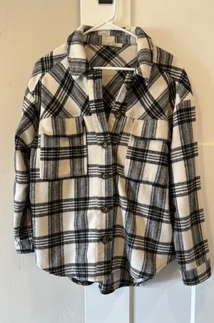 LA Hearts Plaid Shacket thumbnail 1