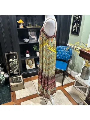 Anthropologie Lovett Tiered Maxi Botanical Dress Size Small Small thumbnail 6