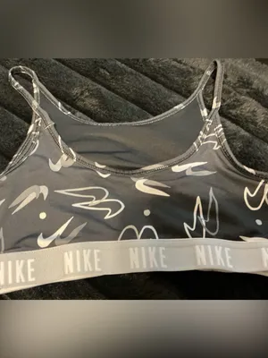 Nike Black and White Athletic Sports Bra thumbnail 2