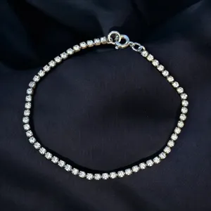 Vintage dainty rhinestone tennis bracelet thumbnail 1