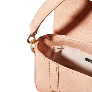 Anthropologie Aidy Pink Faux Leather Barrel Bag thumbnail 9