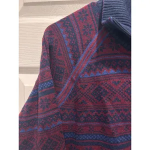 Eddie Bauer Womens Burgundy Fair‎ Isle Quarter Zip Pullover Sweater Size M Cabin thumbnail 5