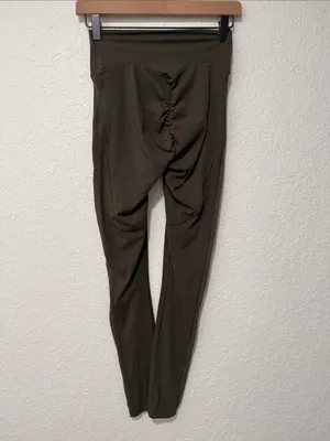 GYMSHARK Olive Green Mesh Placement High-Rise Performance Leggings thumbnail 2