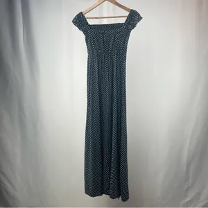 Lulus Dream Love Polka‎ Dot Off-the-Shoulder Maxi Dress In Navy Blue Size Small thumbnail 5