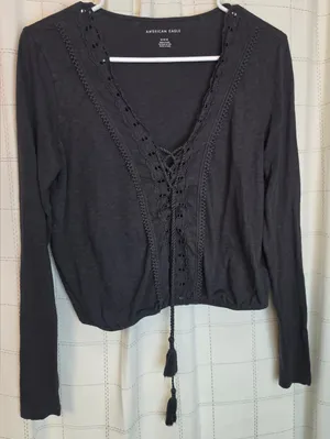 American Eagle Tassle Detail Top thumbnail 1