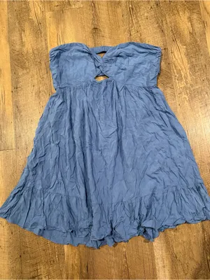 NWT Cupshe Strapless Looking Good Blue Mini Dress XL thumbnail 3