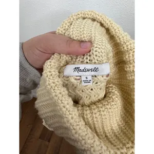 Madewell Womens Cream Honeycomb Stitch‎ Turtleneck Sweater Vest N0008 Small thumbnail 3