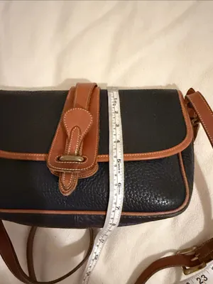 Dooney & Bourke Black Pebbled Leather Crossbody with Brown Trim thumbnail 9