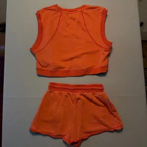 FP Movement Free People Time after Time Set Sweatshirt Shorts Orange Sz Med thumbnail 4
