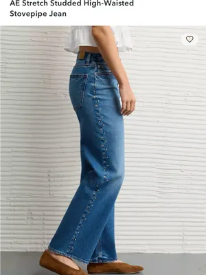 American Eagle Stretch Studded High-Waisted Stovepipe Jean thumbnail 2