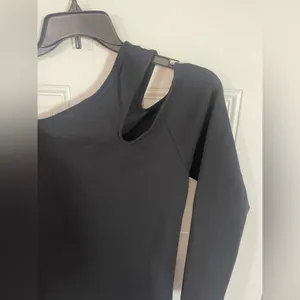 Abercrombie And Fitch Black Cutout Mini Dress Large Asymmetrical Minimalist thumbnail 5