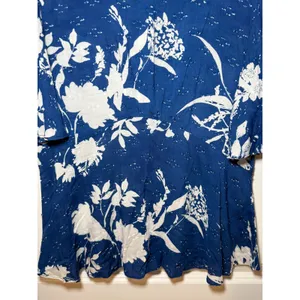 Altar'd State Blue‎ Floral Clip Dot Peplum Blouse Flutter Sleeve Small thumbnail 3