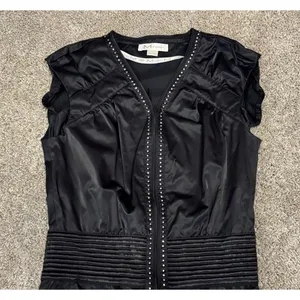 M by MADONNA Black Rhinestone Zip Front Cropped Catsuit Jumpsuit Size 8 thumbnail 5