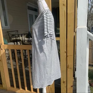 She + Sky Cream Black Stretch Striped T-shirt Dress Large L thumbnail 3