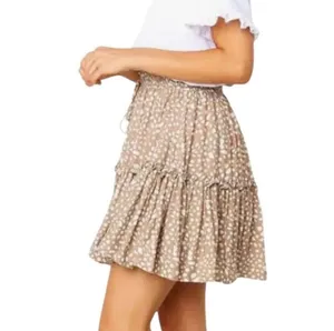 Ruffle patterned mini skirt Brown Size M thumbnail 3