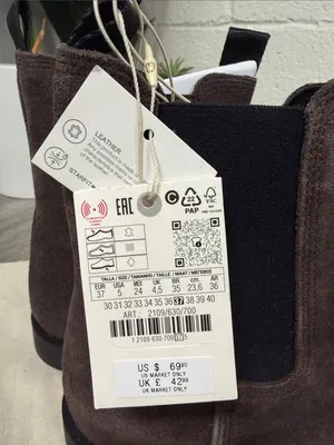 Zara Chelsea Suede Boots Size 37 thumbnail 6