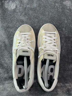 P448 John White Leather Low Top Sneakers EU 39 US 8.5 Made in Italy⁠ thumbnail 5