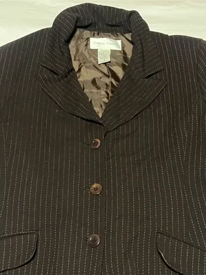 Vintage dark academia office siren espresso brown wool blend Blazer Size 10 thumbnail 3