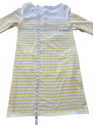1901 Nordstrom Yellow White Striped mod Shift Dress Pockets Preppy Nautical XS thumbnail 7
