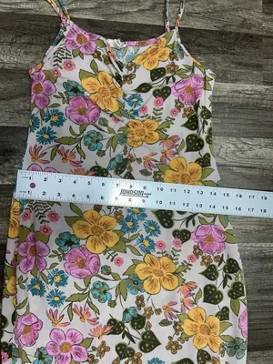 Vtg Floral Slip Dress XS Y2K Retro 70s Inspired Boho Festival Midi Hippie Garden thumbnail 5