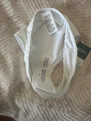Roxy Girls White Textured Bikini Bottoms thumbnail 3