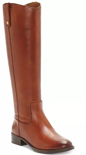 INC Fawne Leather Knee‎ High Boots cognac Brown Size 5.5 thumbnail 1