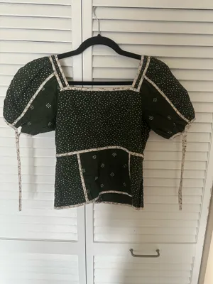 Madewell Quilted Puff Sleeve Patchwork Top thumbnail 2