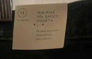 Mid Rise 90’s Baggy Shorts Black Denim Cutoff Shorts thumbnail 4