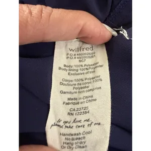 Wilfred Aritzia Women’s Navy Blue Mini Dress Smocked Waist Scoop Neck Size S thumbnail 9