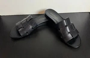 Vionic Glendora Slide Sandals Black Woven Leather Size 9 thumbnail 1