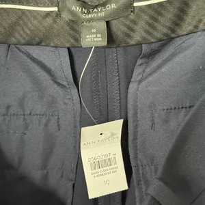 NWT Ann Taylor The Trouser in Seamless Stretch Curvy Fit Pants Navy Blue Size 10 thumbnail 8