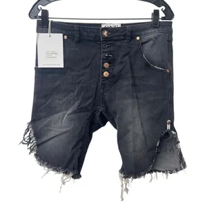 NWT One Teaspoon Sz 26 Apollos Black Musk Cut Off Button Fly Denim Jean Shorts thumbnail 1