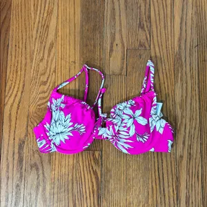 California Waves Tropical Pink Bikini Top S NWOT Swimsuit‎ Bathing suit Beach thumbnail 2
