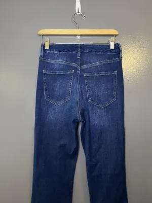 Express 90s Slim Super High Rise Jeans Womens M Dark Wash Ultra Stretch Denim thumbnail 5