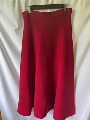 Ann Taylor Red A-Line Skirt with Gold Buttons thumbnail 6