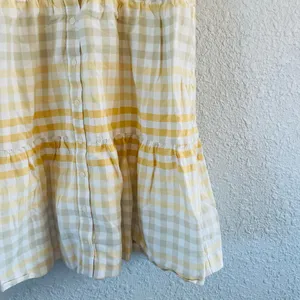 Madewell Yellow Gingham Tiered Mini Dress thumbnail 7