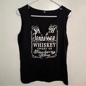Women's Size Large‎ V-Neck Tank Top Smith Tennessee Whiskey Sweet as Strawberry thumbnail 3