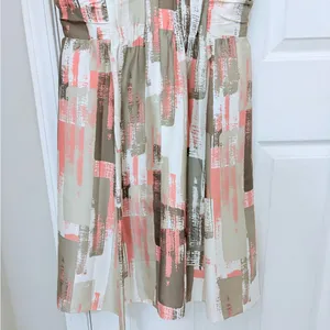 Banana Republic 100% Silk Abstract Print Sleeveless Fit and Flare Dress thumbnail 3