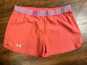 Under Armour Women's Coral Athletic Shorts with Branded Waistband thumbnail 1