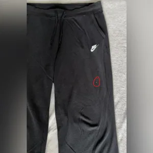 Women’s Nike Black Sweatpants with White Swoosh thumbnail 4