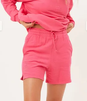 Frankie’s Bikinis Burl High Waist Sweat Shorts Pink Size M thumbnail 1