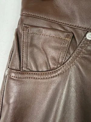 NWT Revice Denim 909 High Street Faux Leather Pants Cognac Brown Size 29 NEW thumbnail 7