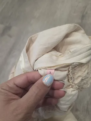 Victorian-Inspired Bloomers With Lace Trim & Satin Size Small Cream Pink Ruffle thumbnail 3