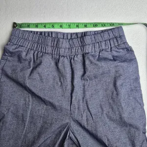 Zara Blue‎ High Waisted Elastic Waist Cuffed Straight Leg Pants Womens Small thumbnail 5