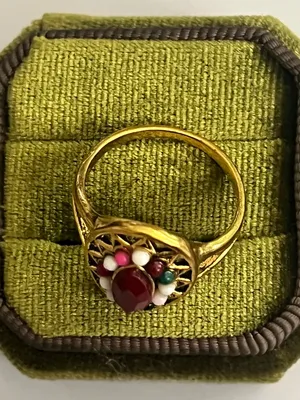 Vintage/Bohemian Design Stainless Steel Golden w/ Multicolor Beads Ring S 9 thumbnail 4